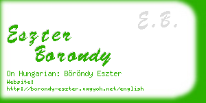 eszter borondy business card
